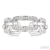 1/20 ctw Bold Round Cut Diamond Paperclip Ring in Sterling Silver